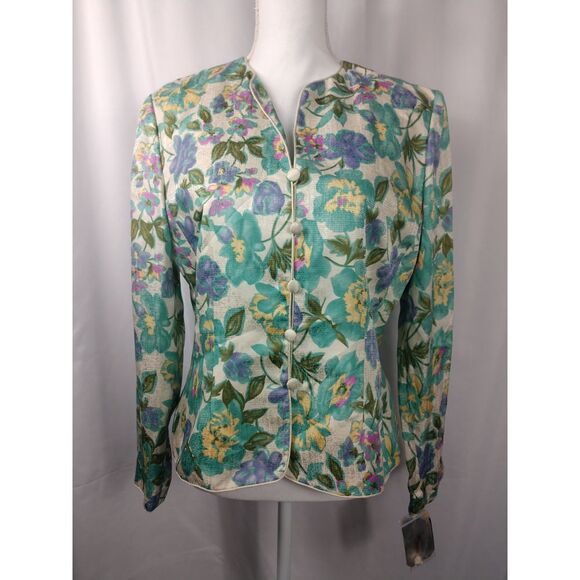 Adrianna Papell 100% silk multi color flower print - Picture 9 of 9